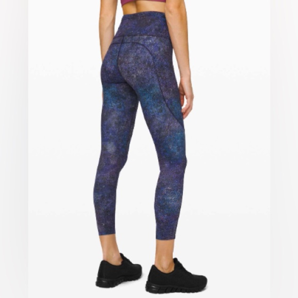 Lululemon Fast and Free Tight II 25"" *Nulux,Polar Lights Blue, Size 8